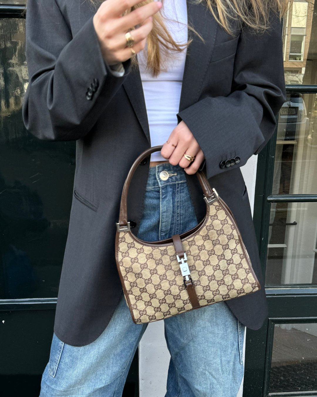 Vintage Gucci Monogram Shoulder Bag – purchasegarments