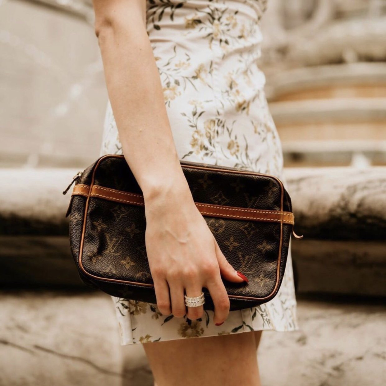 Vanity Case en Similicuir Vintage Trousse de Toilette Vanity Case en Similicuir Vintage Trousse de Toilette