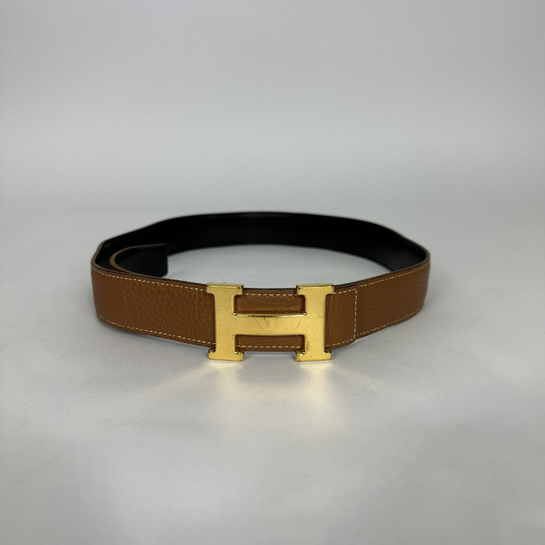 【HERMES】Vintage 1976 leather belt (GOLD) Hermès Belt H – l'Étoile de Saint Honoré