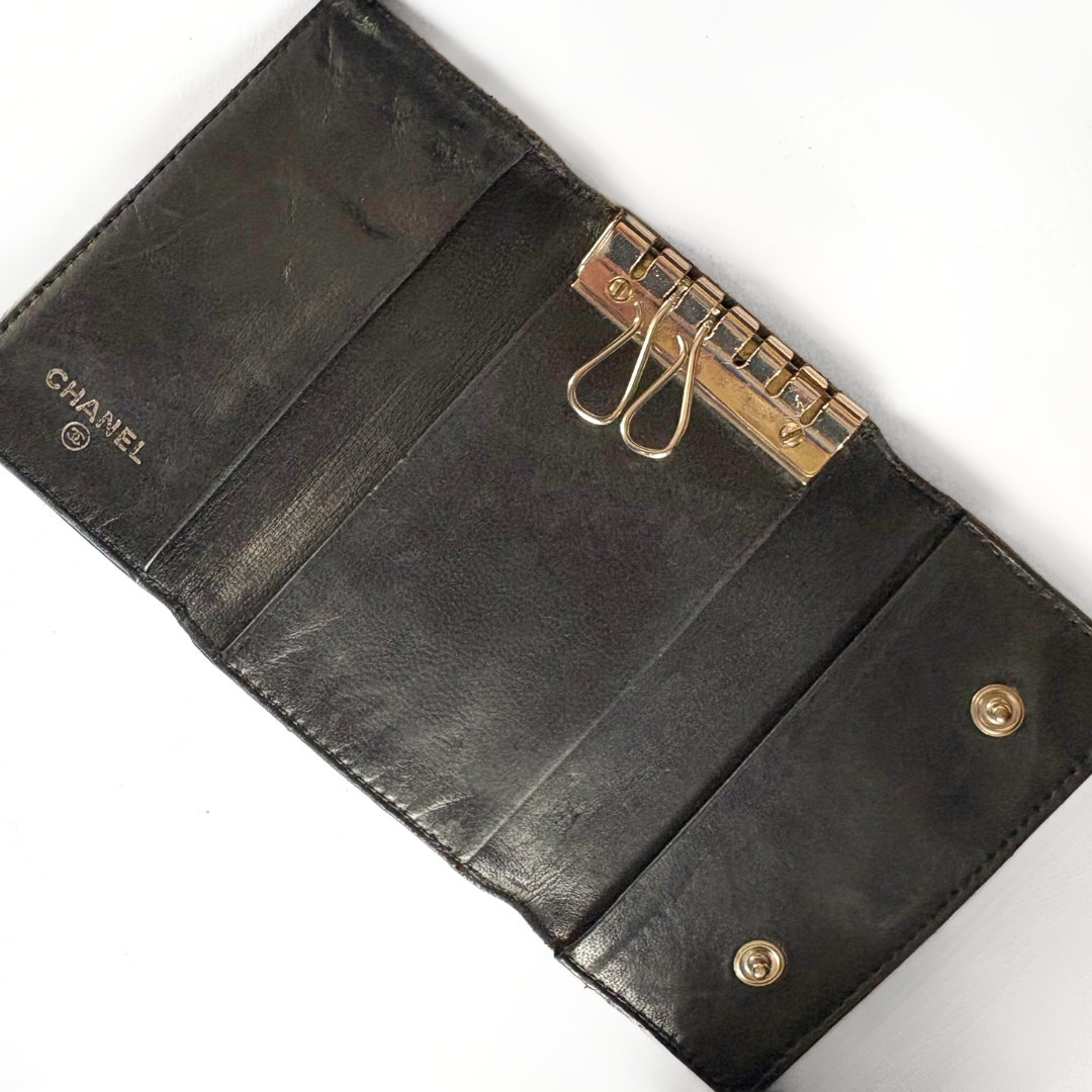 Chanel Key Holder Black Leather