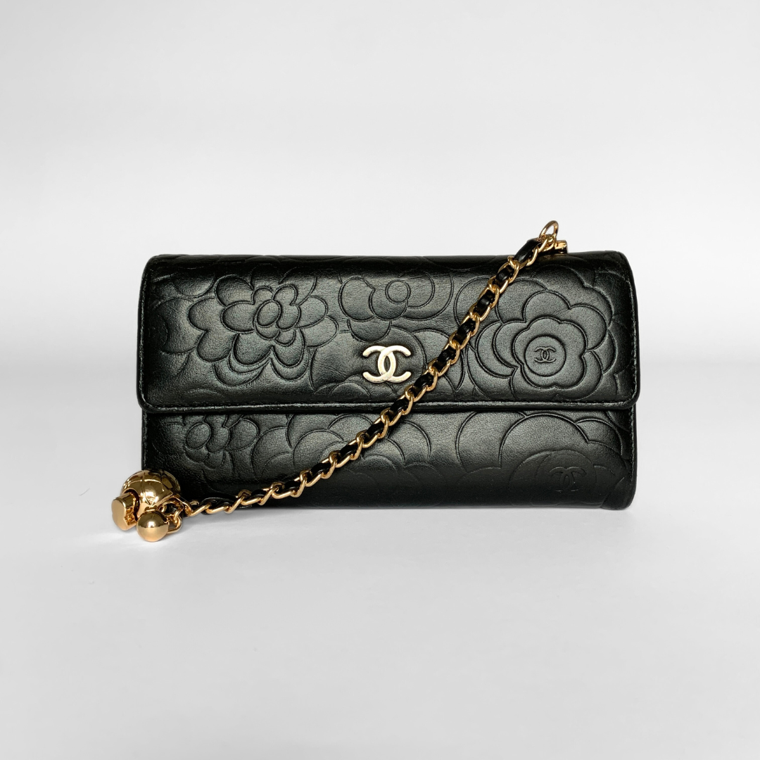 Chanel Portemonnee Camelia Groot Lamsleer