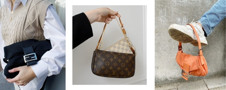 Louis Vuitton Pochette Monogram lærred og Fendi Mamma Banguette