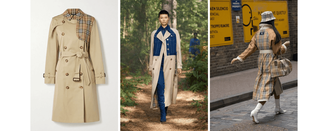 Burberry klassisk tidløs trenchcoat med Classic Burberry Udskriv (Pinterest)