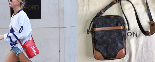 Louis Vuitton x Höchst Danube in Epi rotem Leder und Louis Vuitton Danube Monogramm Leinwand