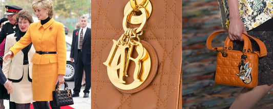 La dama Dior bolso en naranja y usado por Princess Diana