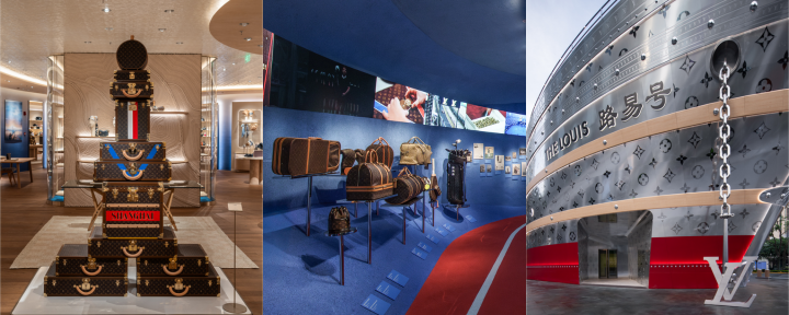 Louis bådformede butik i Shanghai Louis Vuitton Eksklusiv pop-up