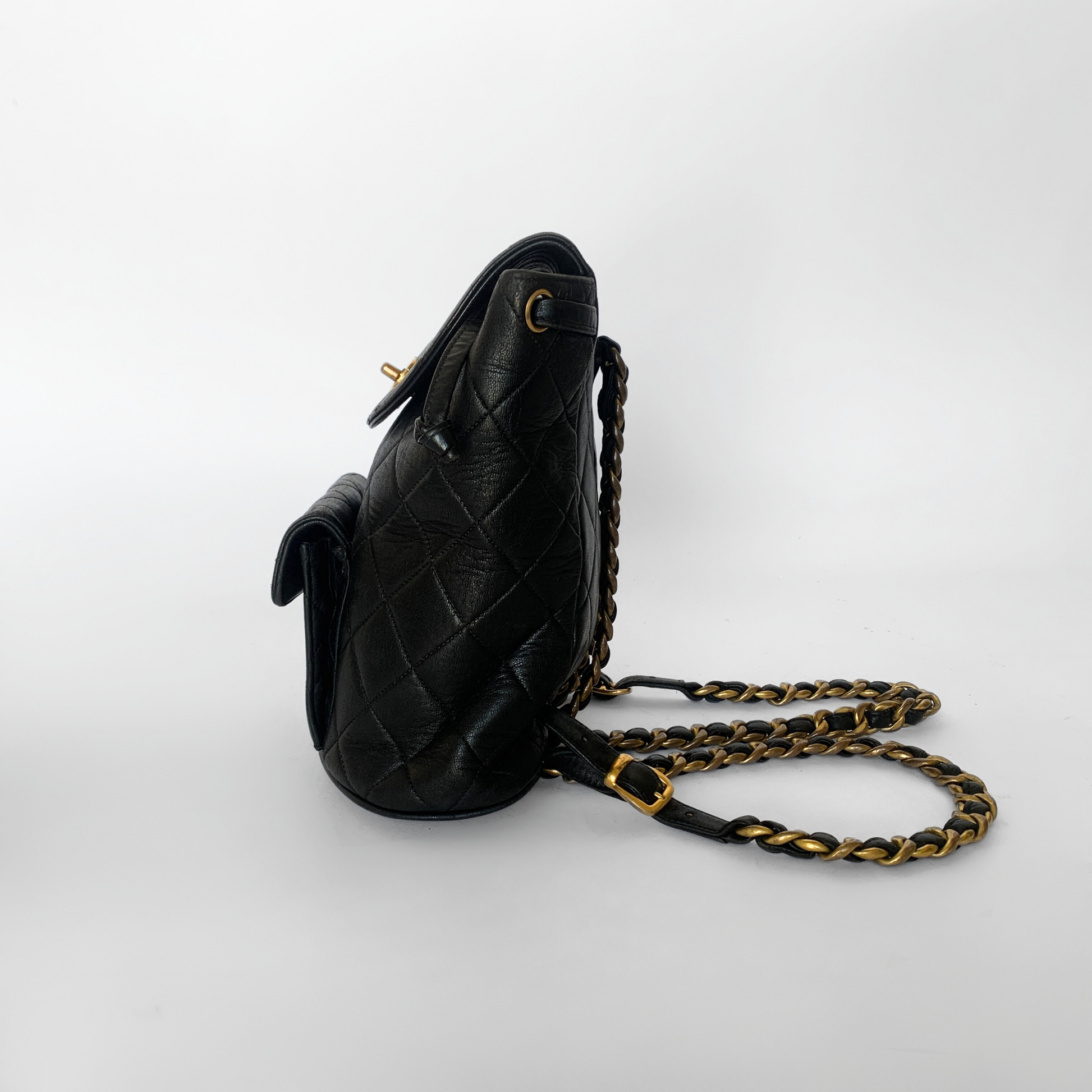 chanel duma leather backpack BNIB Quilted In Beige With Gold Hardware tone hardware Chanel Mini Duma Backpack Blue