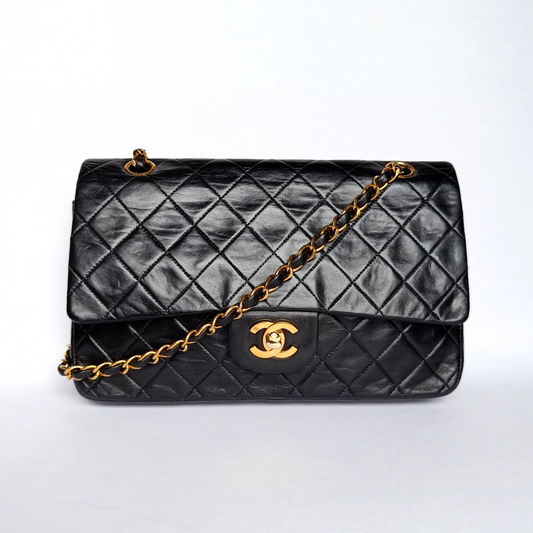 Chanel Klassisk dubbel Flap Bag Medium Lammskinn Läder