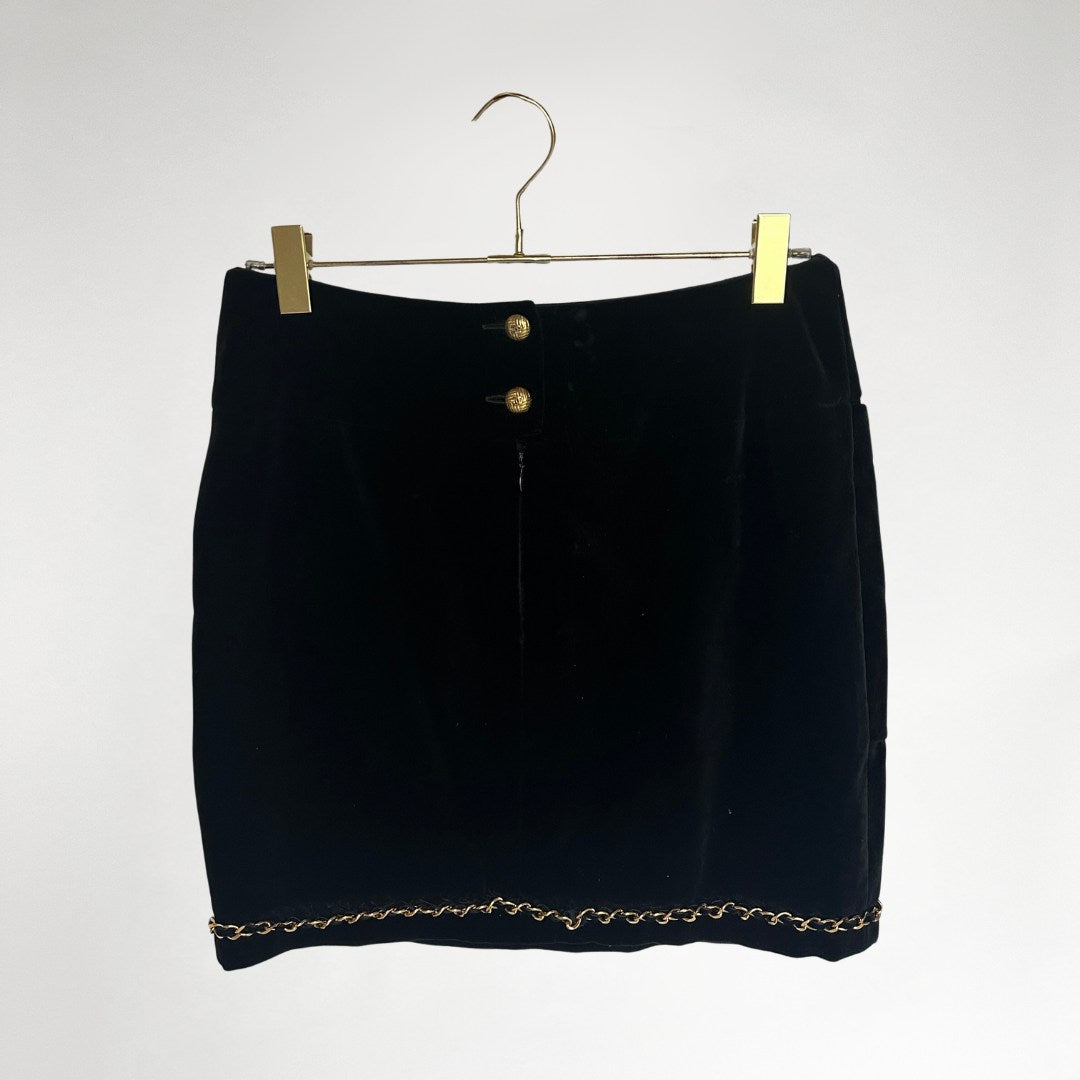 Chanel Chanel Skirt Suede Belt Black - Clothing - Etoile Luxury Vintage