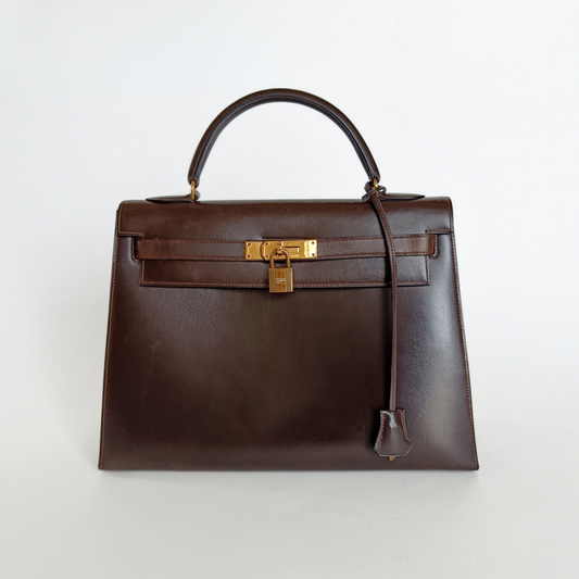 Hermès Hermès Kelly 32 Box Calf Leder - Handtaschen - Etoile Luxury Vintage
