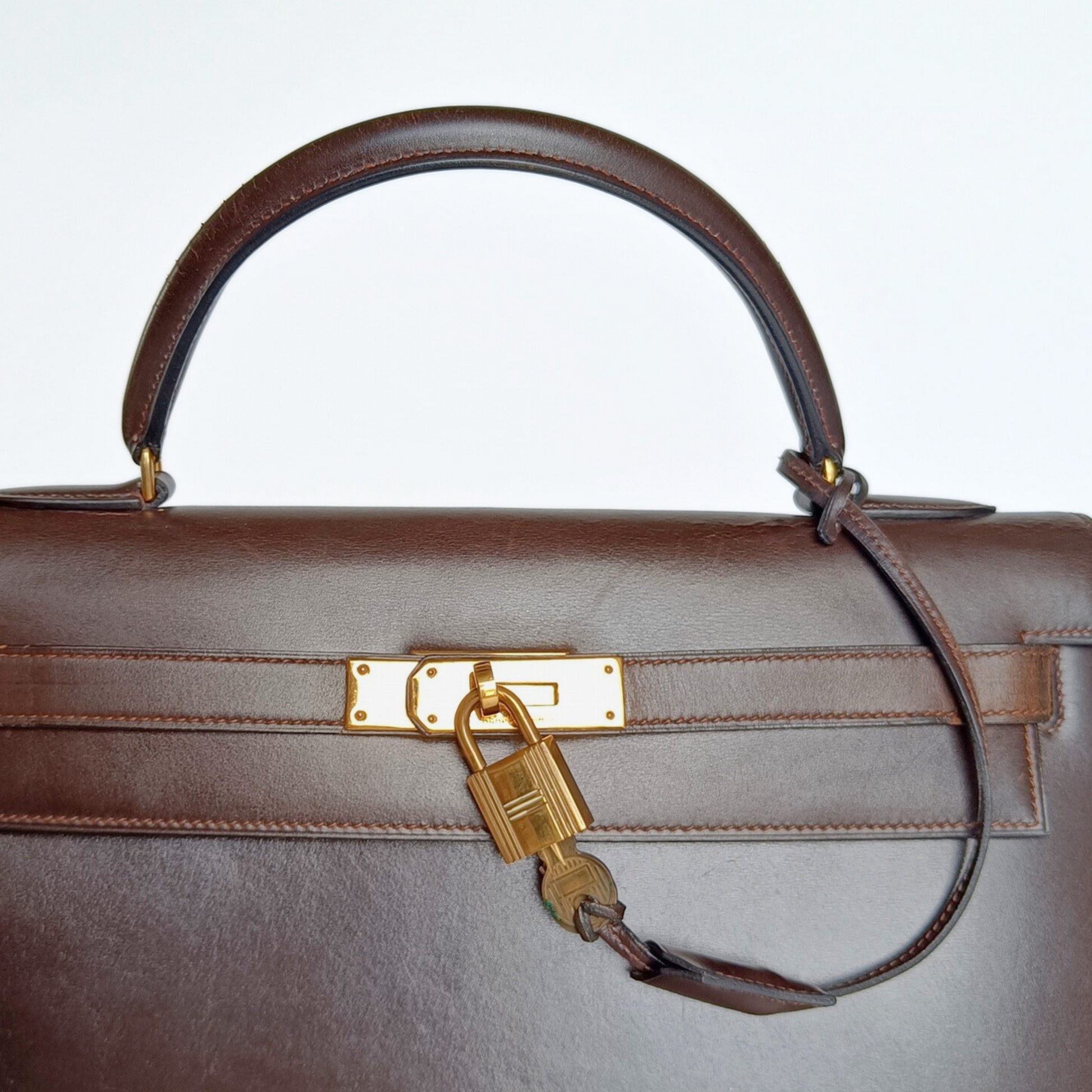 Herm&egrave;s Herm&egrave;s Kelly 32 Box Calf Leather - Handbags - Etoile Luxury Vintage