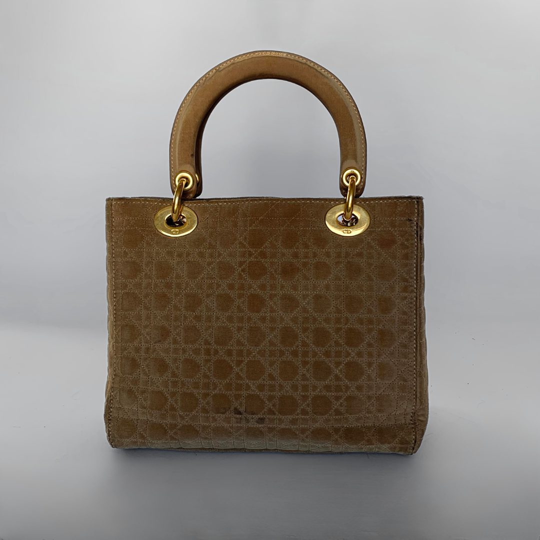 Dior Dior Lady Dior Cannage Microfiber - Handbags - Etoile Luxury Vintage
