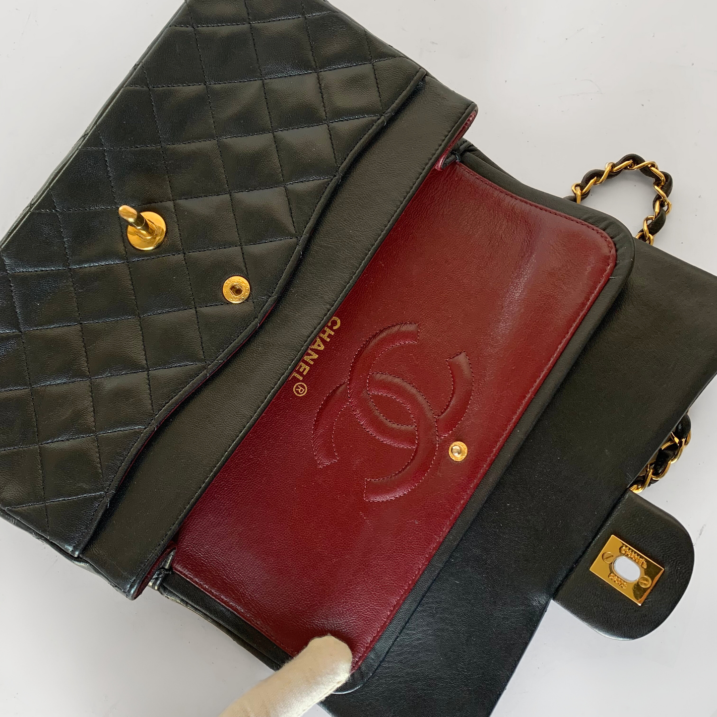 Chanel Chanel Klassisk dobbelt Flap Bag Mellem lammeskindslæder - Skuldertaske - Etoile Luxury Vintage
