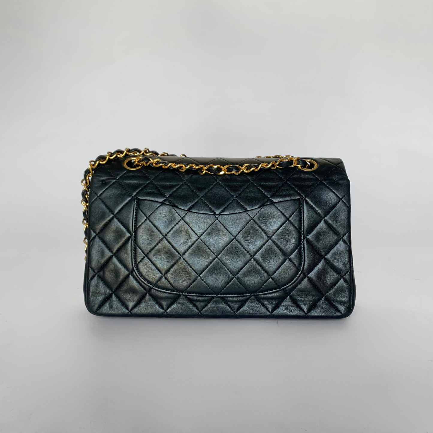 Chanel Chanel Duplo clássico Flap Bag Couro de cordeiro médio - Bolsa de ombro - Etoile Luxury Vintage