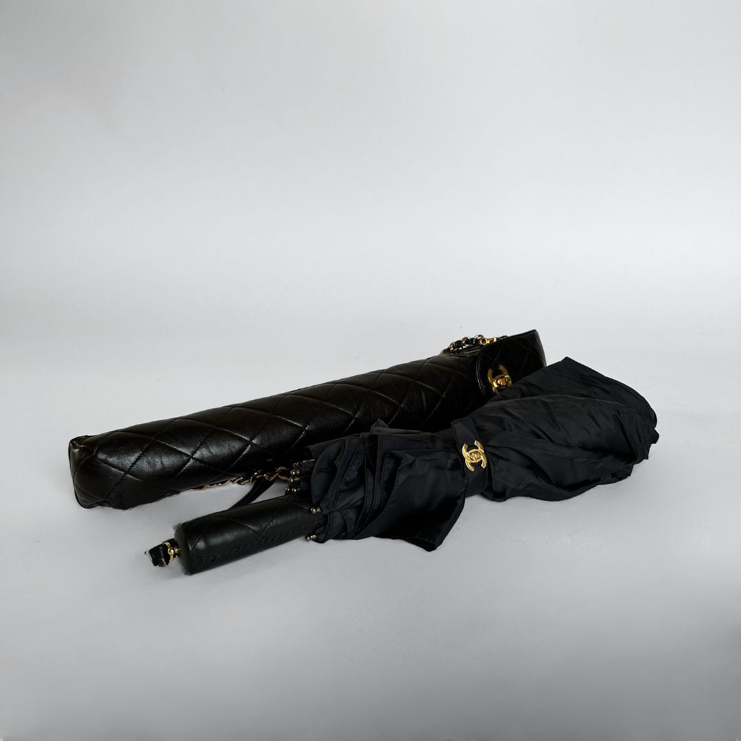 Chanel Chanel Paraply og etui lammeskindslæder - Paraply - Etoile Luxury Vintage