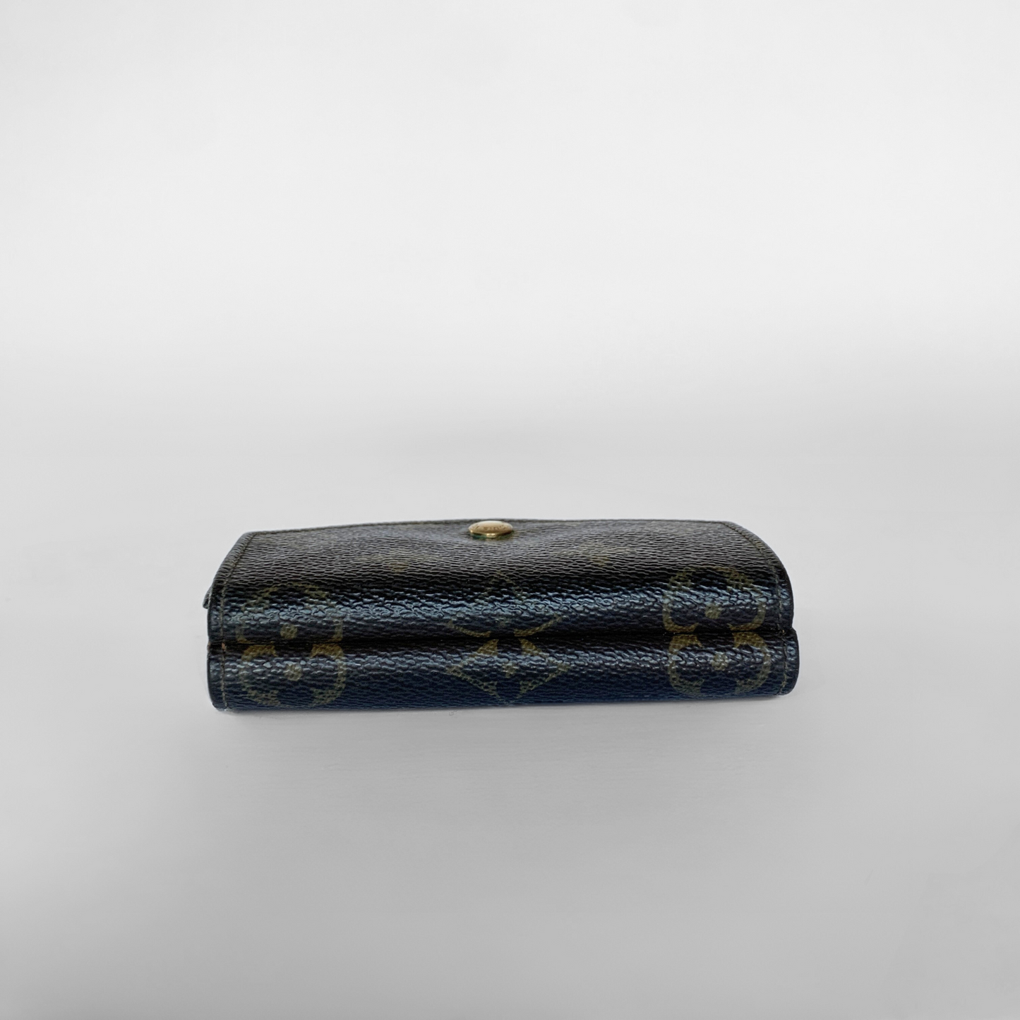 Louis Vuitton Geldbörse mit Monogrammmuster auf hellgrauem Hintergrund