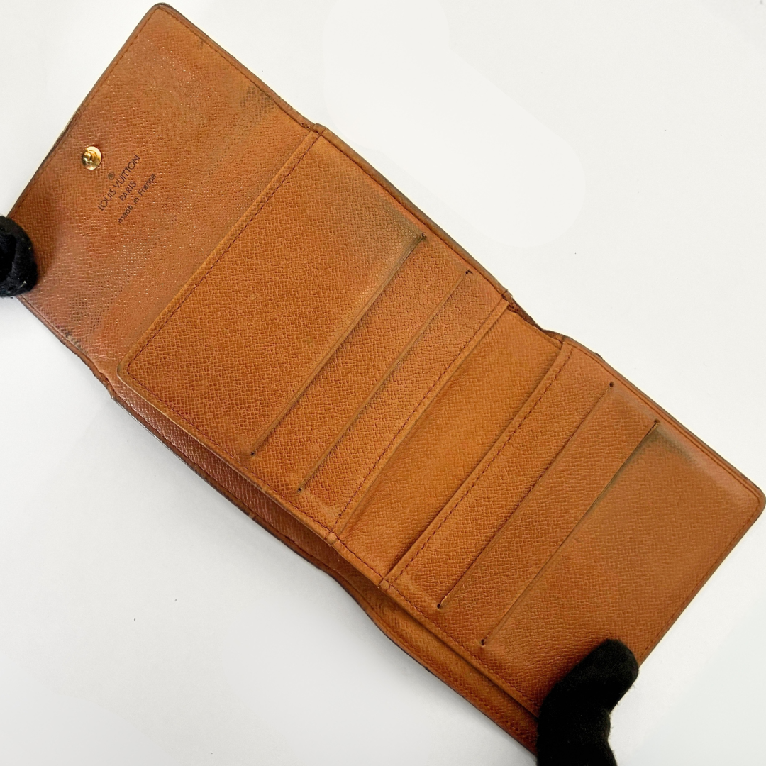 Louis Vuitton Druk Brieftasche Monogramm Leinwand