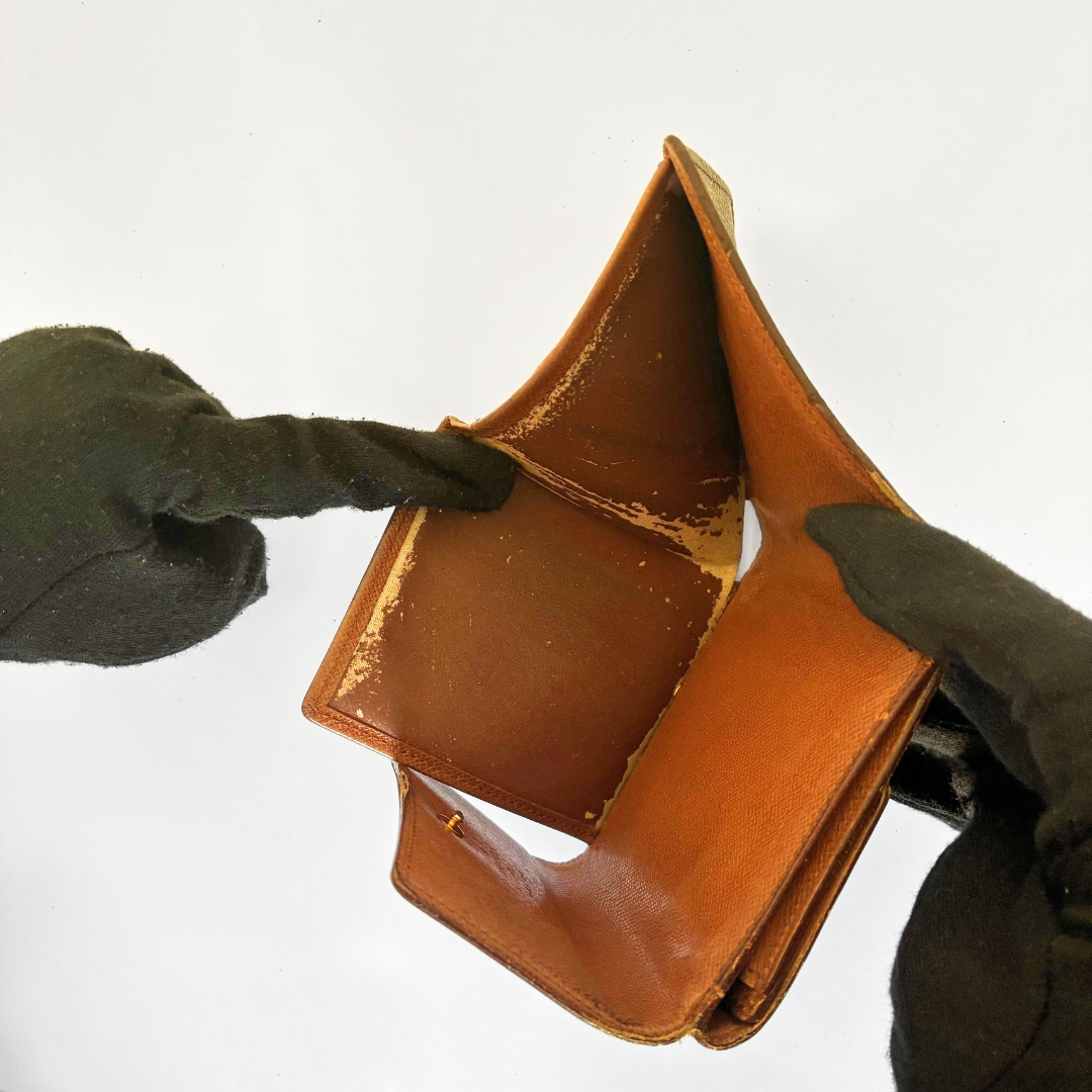 Louis Vuitton Druk Brieftasche Monogramm Leinwand