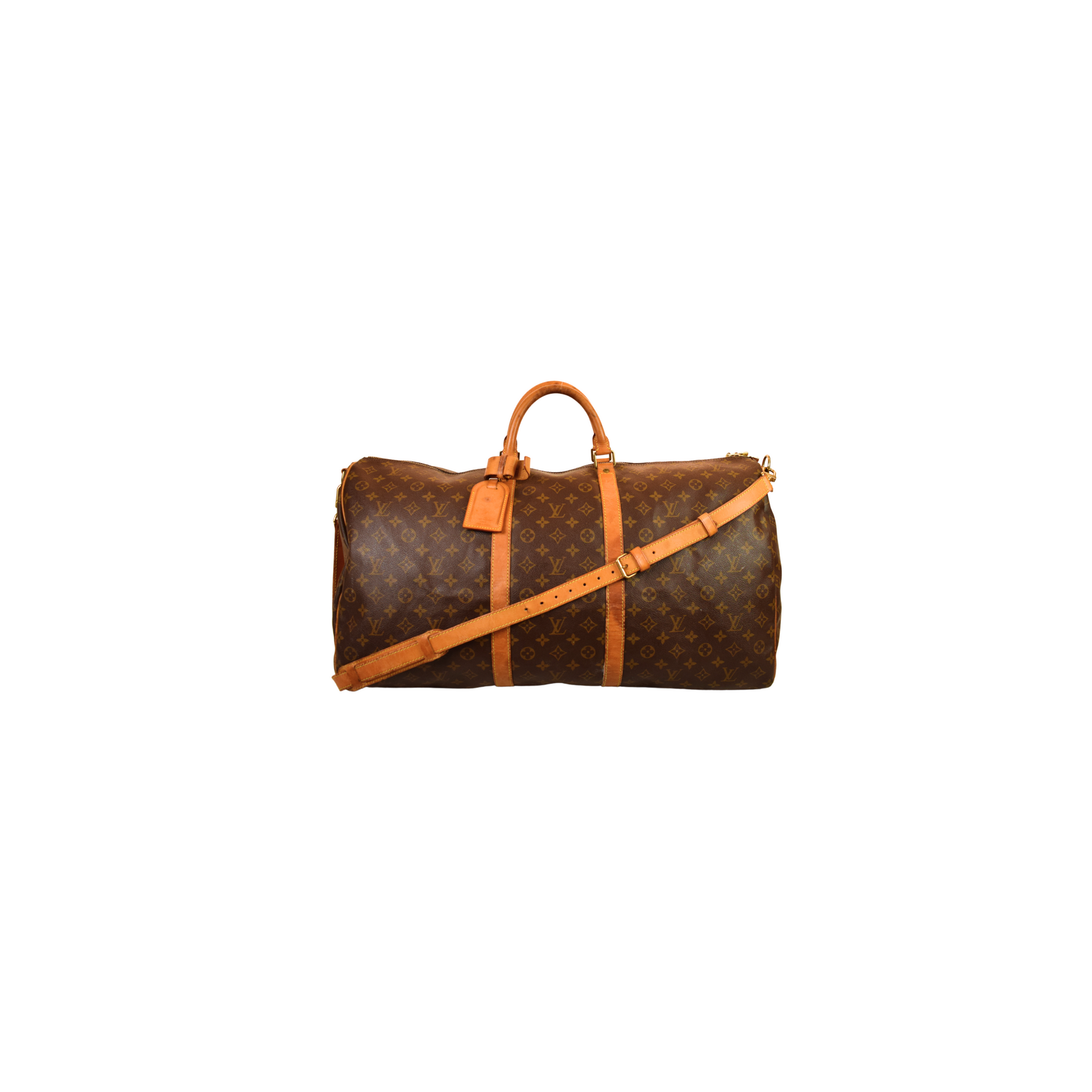 Louis Vuitton Vintage Brown Monogram Canvas Keepall Bandouliere 55 Duffel  Bag Louis Vuitton