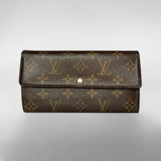 Louis Vuitton Cartera grande de lona con monograma