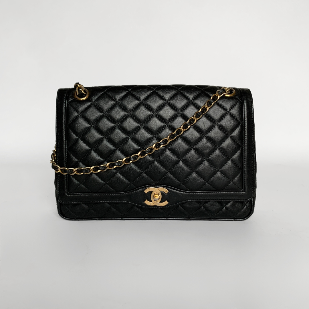 Chanel 19 handbag, Shiny lambskin, gold-tone, silver-tone &  ruthenium-finish metal, black — Fashion | CHANEL