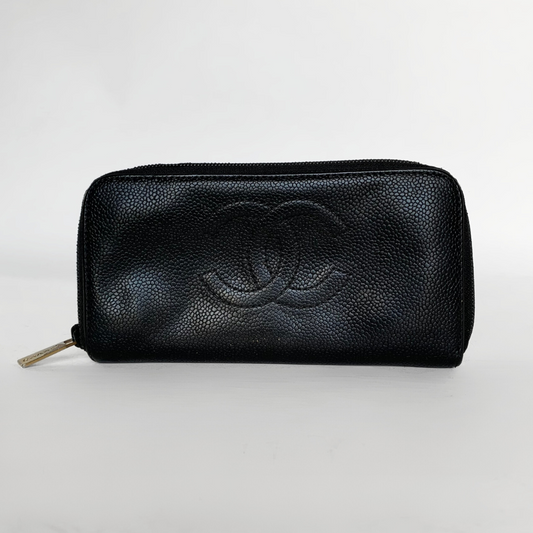 Chanel Chanel CC Glidelås Lommebok Stor Kaviar Skinn - Lommebøker - Etoile Luxury Vintage