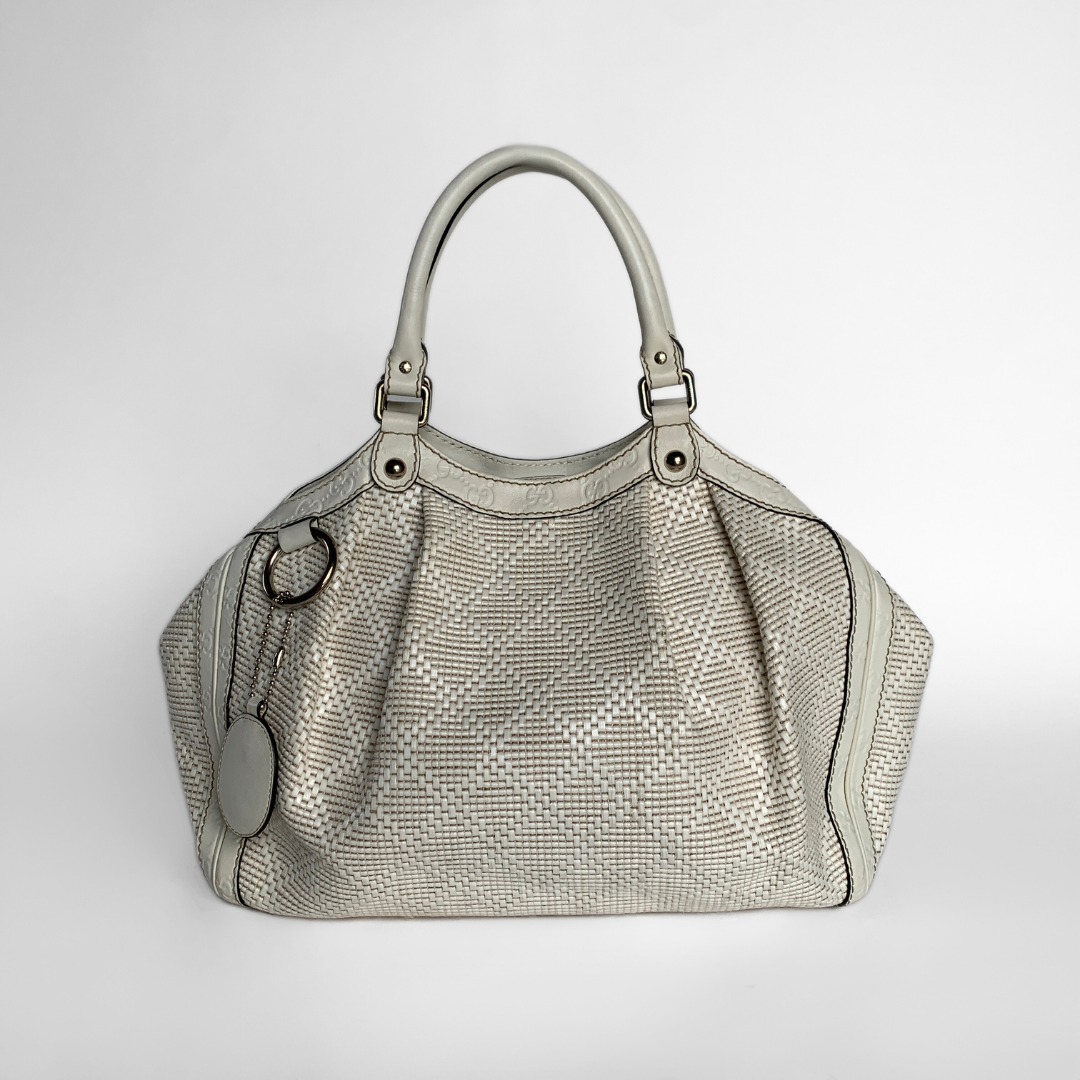 Gucci Gucci Weiße Lederhandtasche - Handtasche - Etoile Luxury Vintage