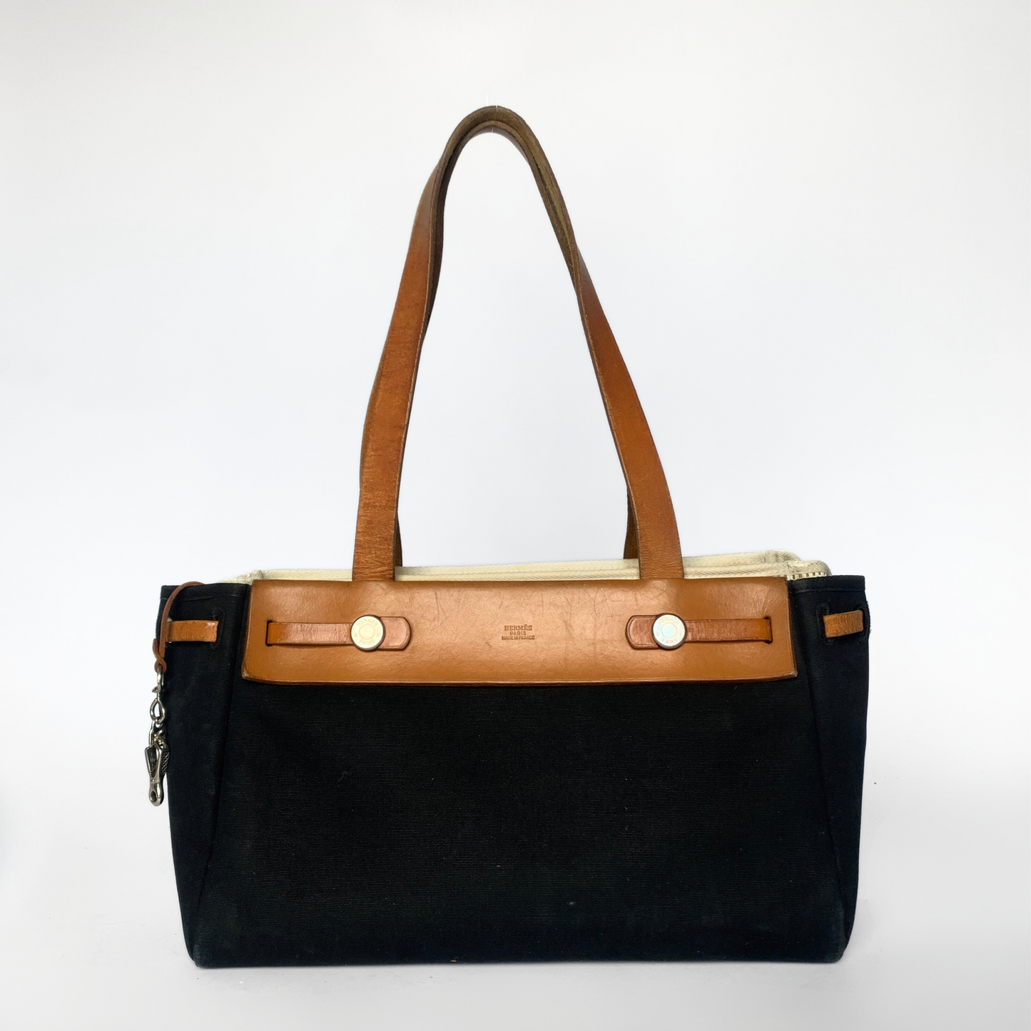 Herm&egrave;s Hermes Herbag Two-in-one Bag Canvas &amp; Leather - Shoulder bag - Etoile Luxury Vintage