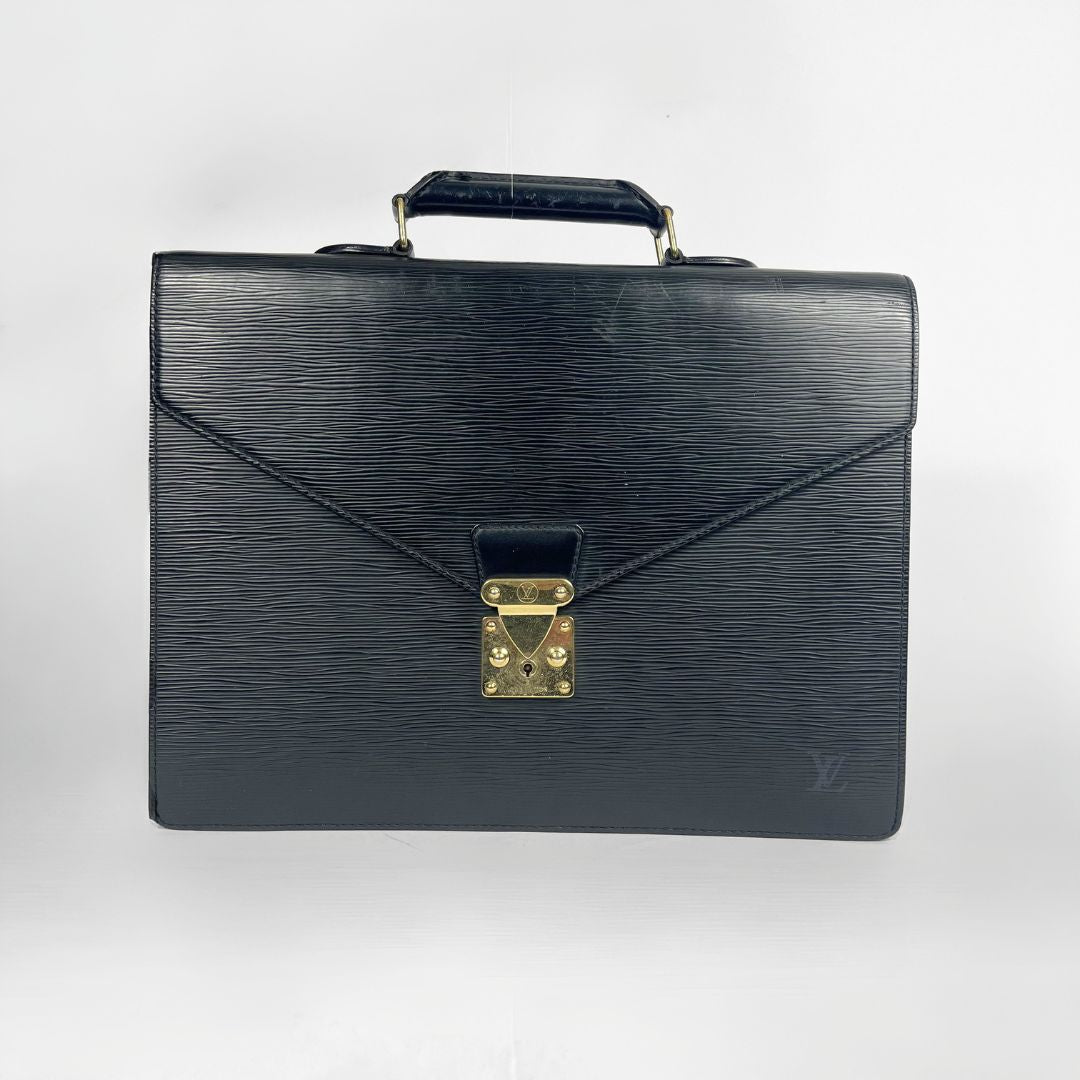 Louis Vuitton Black Epi Serviette Consellier