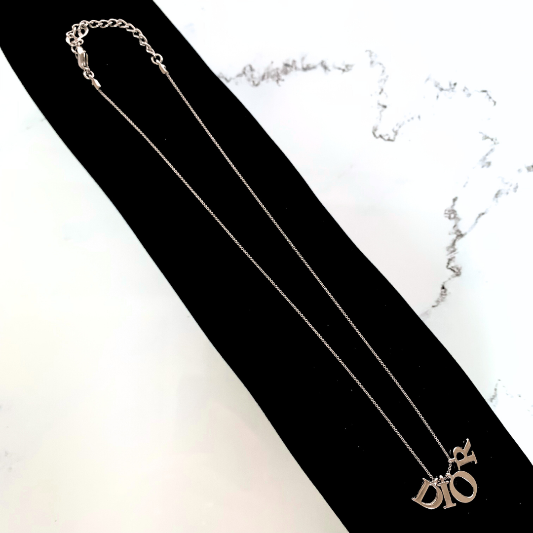 Dior Dior Necklace Silver Colored Metal - Necklaces - Etoile Luxury Vintage