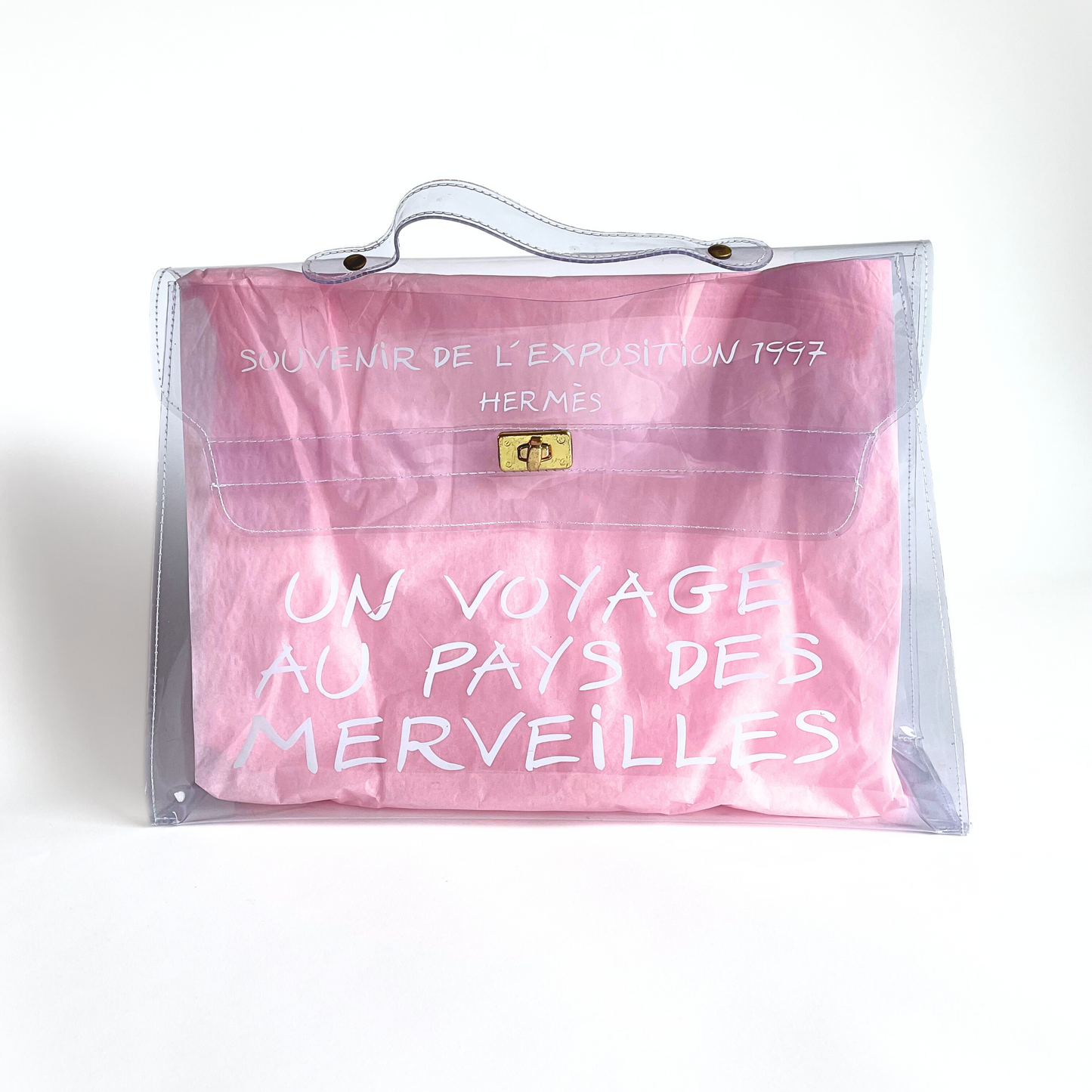 Herm&egrave;s Herm&egrave;s Kelly 40 Transparent Vinyl - Handbags - Etoile Luxury Vintage