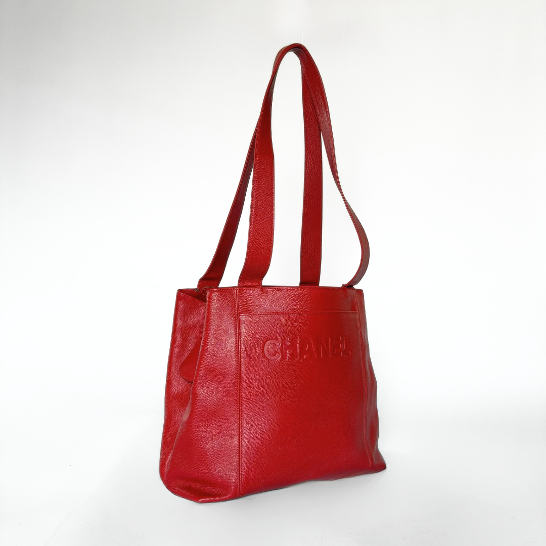 Chanel Big Shopper Red Leather