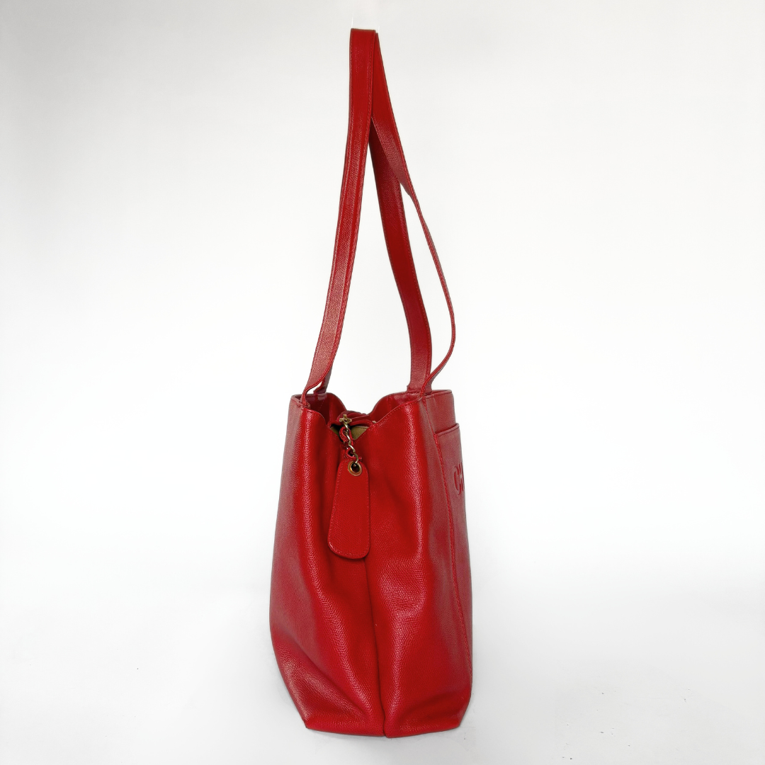 Chanel Big Shopper Red Leather