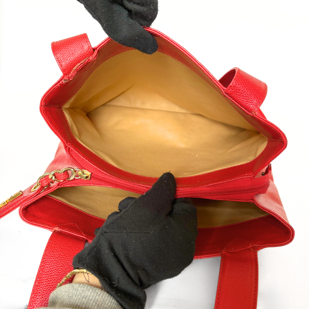 Chanel Big Shopper Red Leather