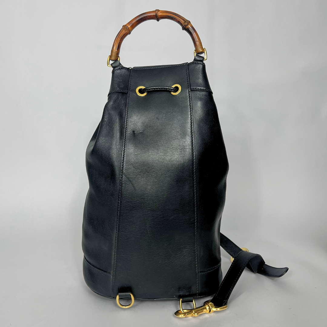 Gucci Mochila de couro preta