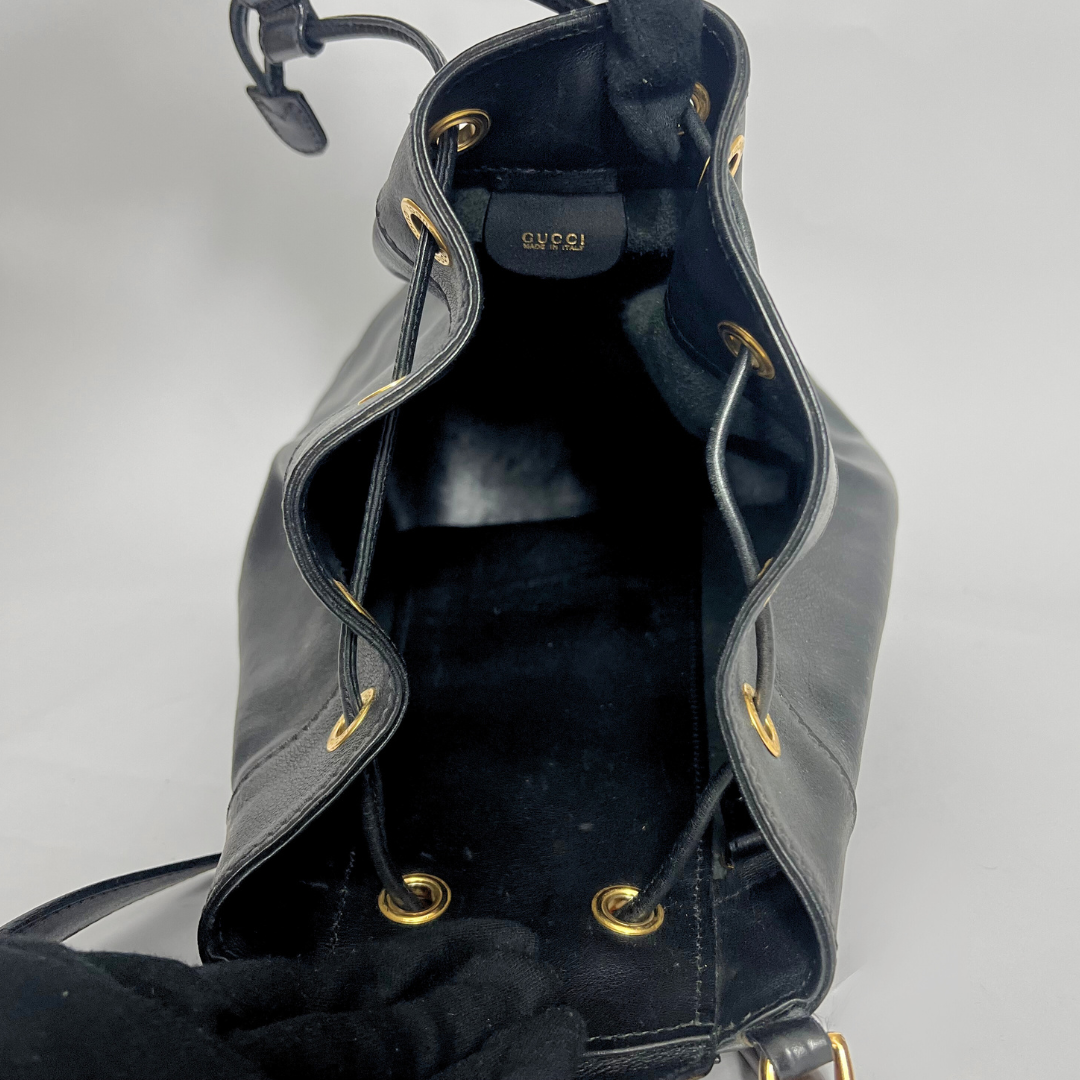 Gucci Mochila de couro preta