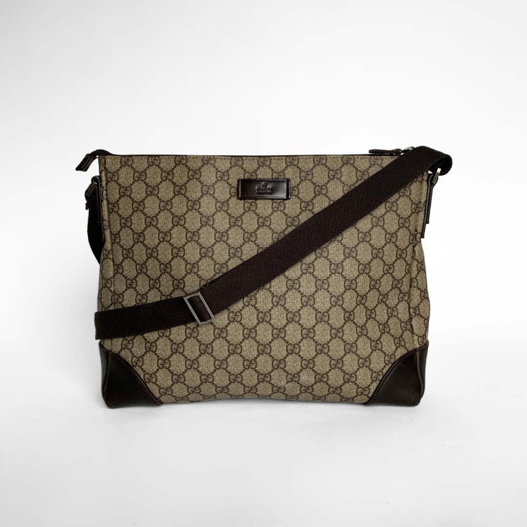 Gucci GG Crossbody Messenger Bag PVC Monogram Canvas