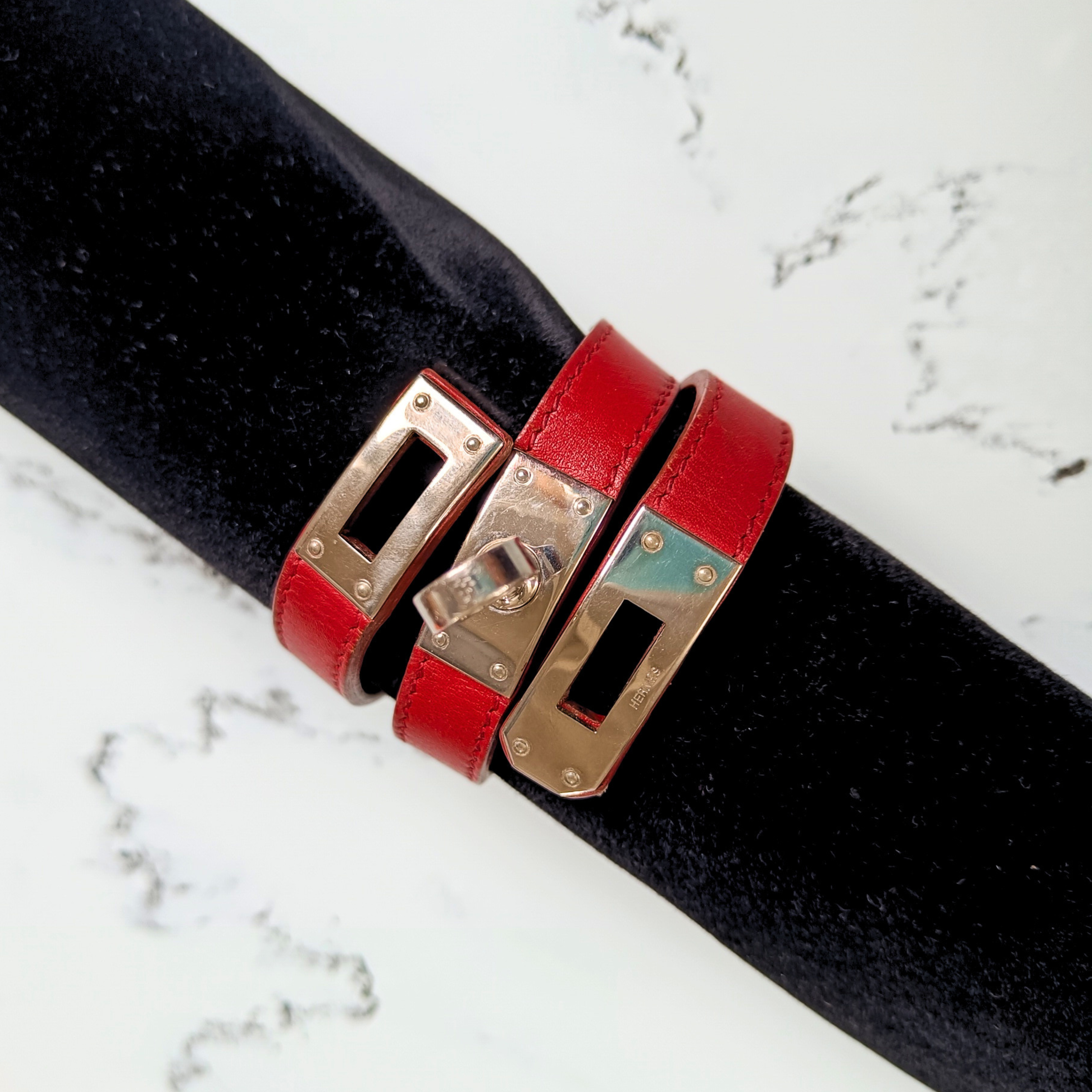 Hermès Brown Leather Api Belt Wrap Bracelet 217544 For Sale at 1stDibs