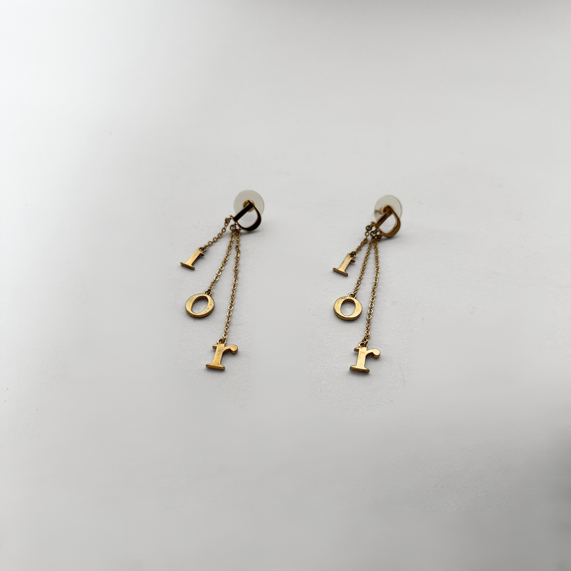 Dior Dior Logo Letter Pendant Earrings - Jewelry - Etoile Luxury Vintage