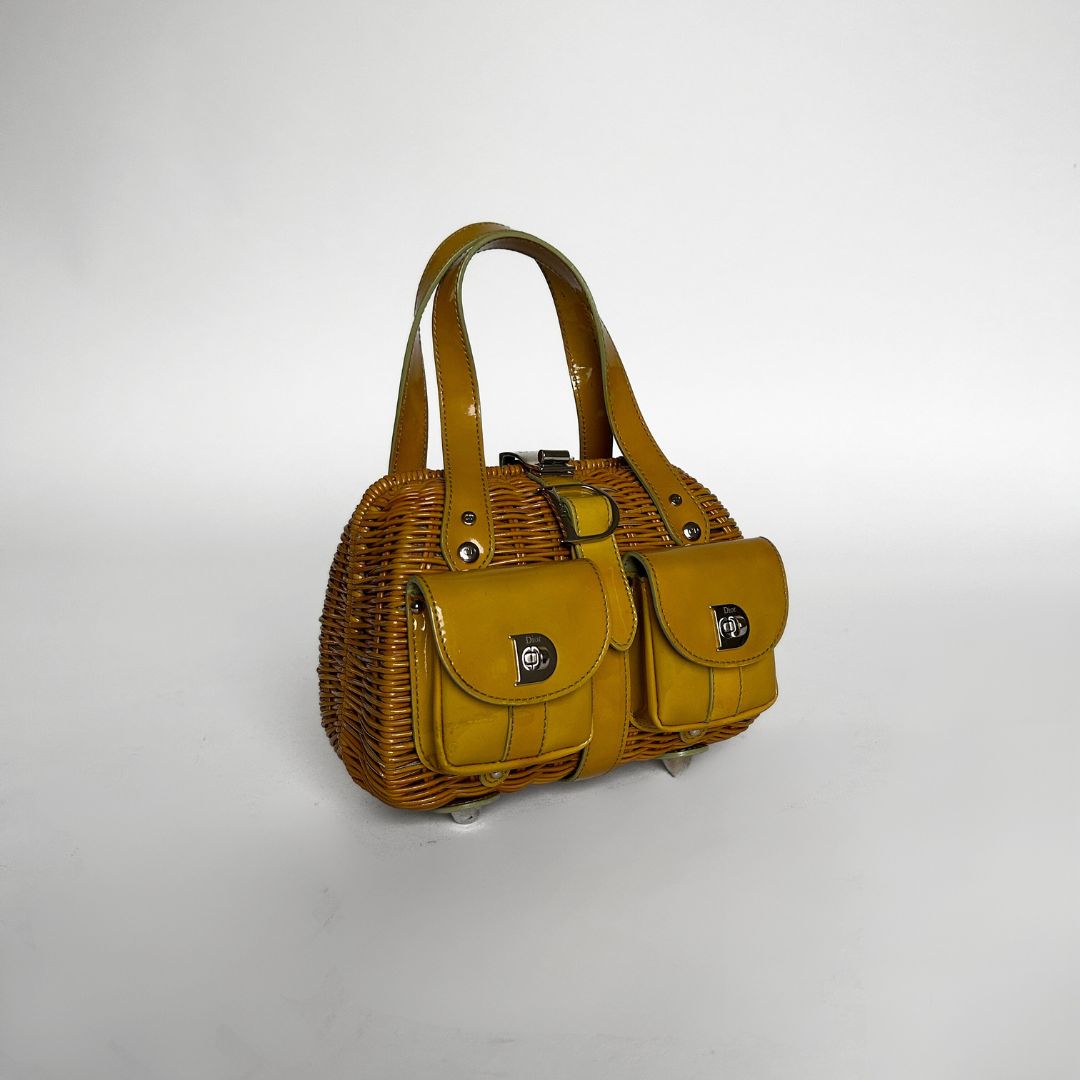 Dior Wicker Bag Yellow