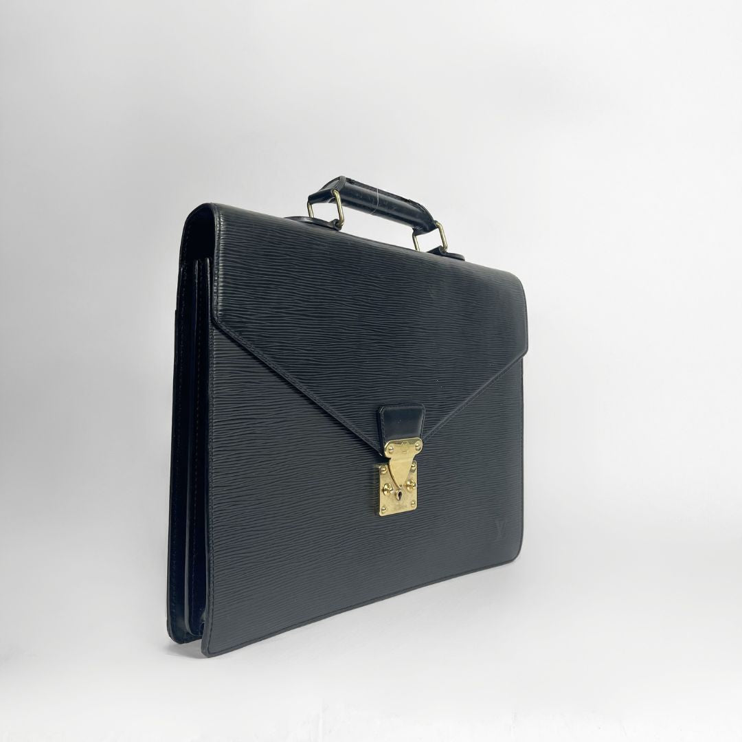 Louis Vuitton Black Epi Serviette Consellier