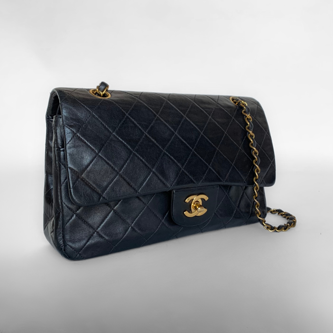 Chanel Chanel Mittleres Doppelbett Classic Flap Bag Lammleder - Umhängetasche - Etoile Luxury Vintage