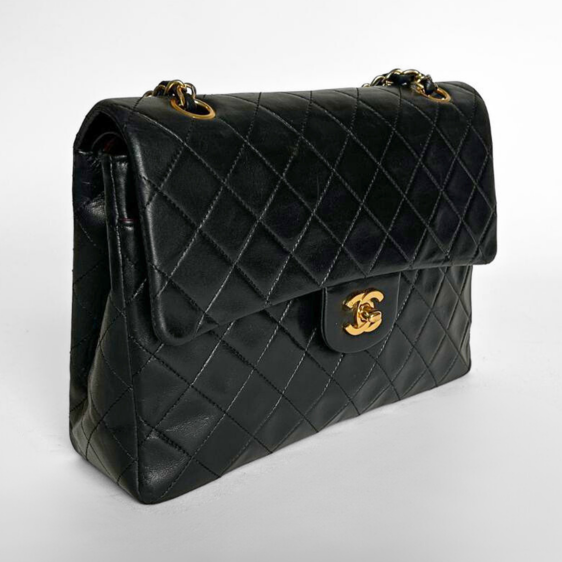 Chanel Square Double Flap Bag Classic Lambskin Leather – l'Étoile