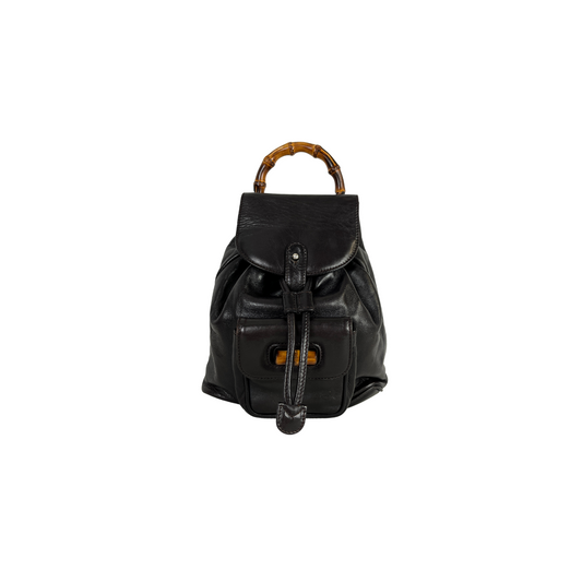 Gucci-Gucci Bamboo Backpack Leather-Vintage Gucci-Gucci Backpack-Etoile Luxury Vintage Amsterdam