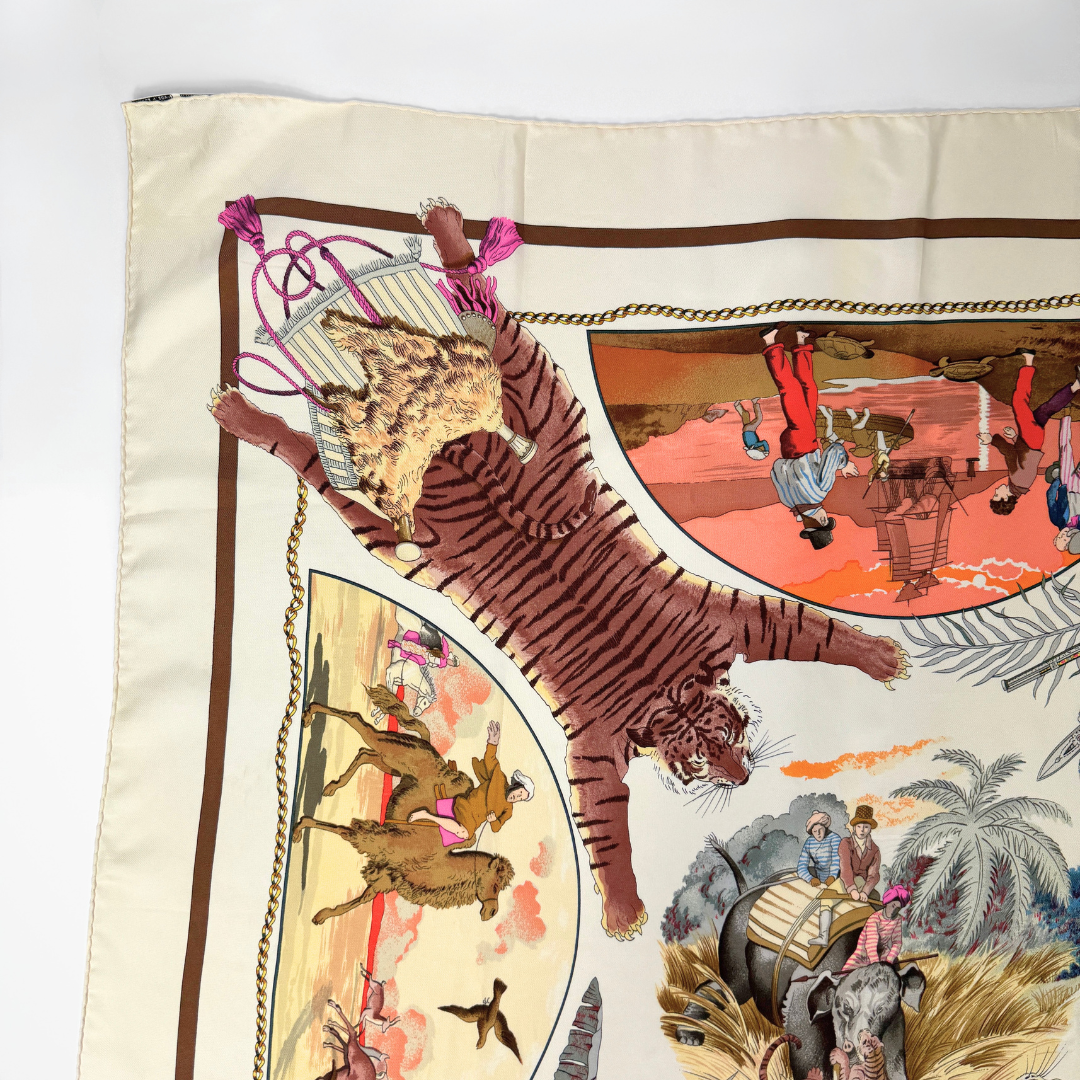  Hermès Scarf Silk on a white background