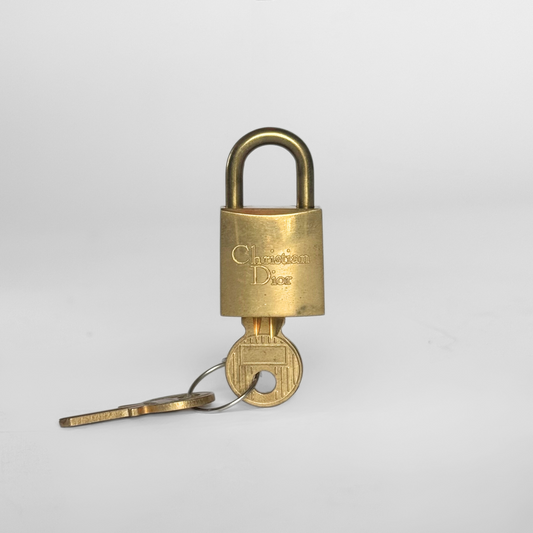 Dior Lock With Key Gold Metal