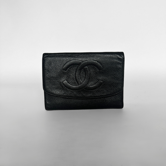 Chanel Chanel CC Lommebok Stor Kaviar Skinn - lommebok - Etoile Luxury Vintage