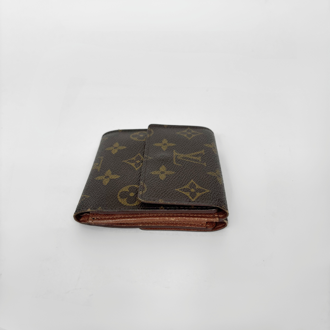 Louis Vuitton Druk Brieftasche Monogramm Leinwand