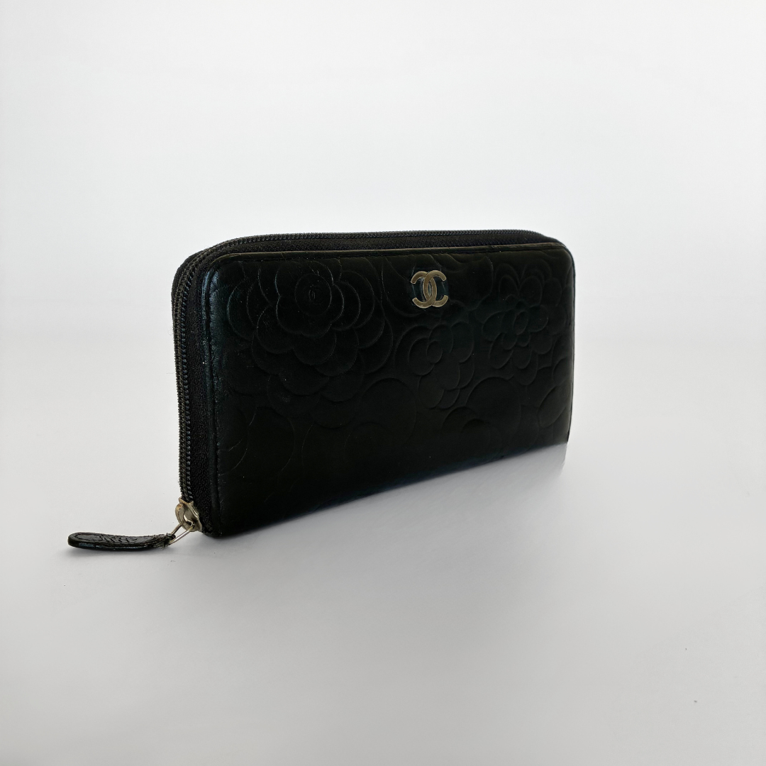Chanel Camelia Wallet Large Lambskin Leather