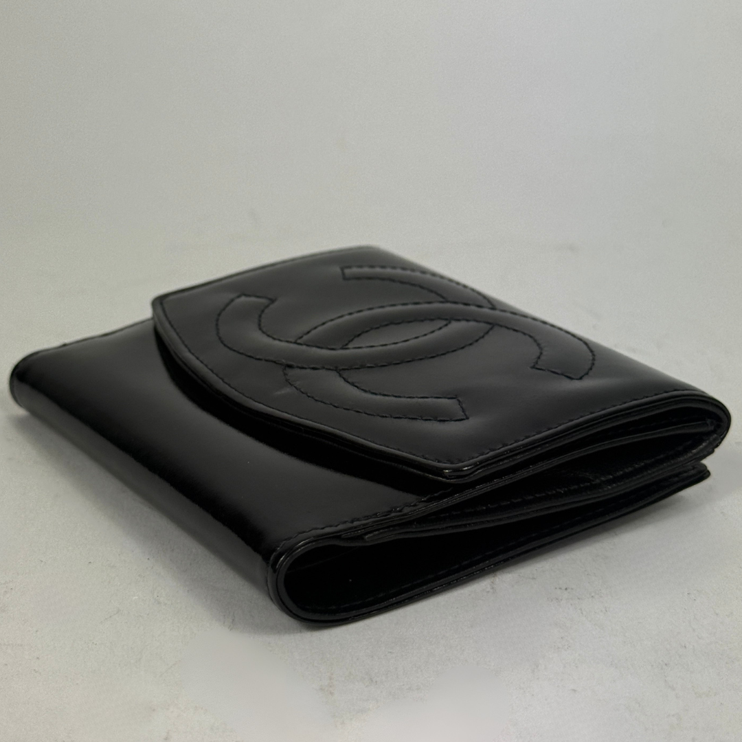 Chanel Black Patent Leather CC Wallet